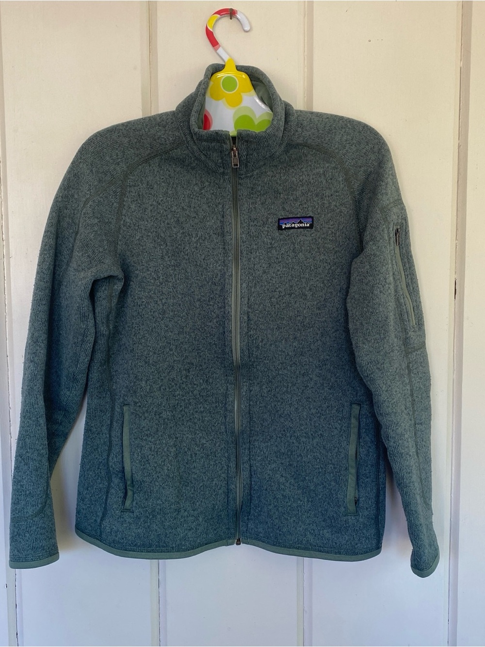 Patagonia Zip-up Teal Fleece Sweatshirt